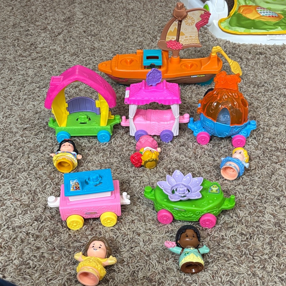 Fisher-Price Little People Disney Princess parade vehicles and figures.